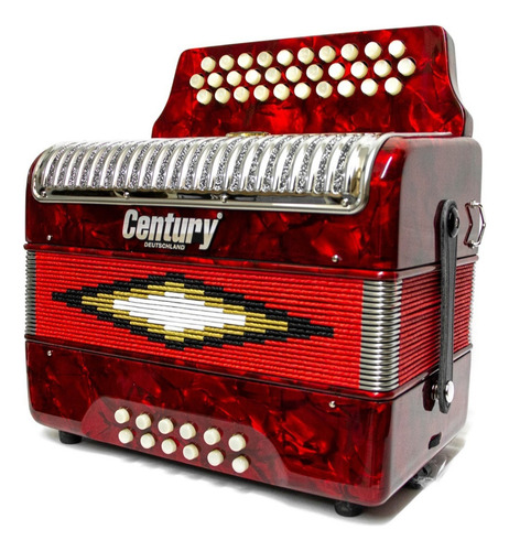 Century C3012farp Acordeón Parrilla 31 Botones 12 Bajos Rojo