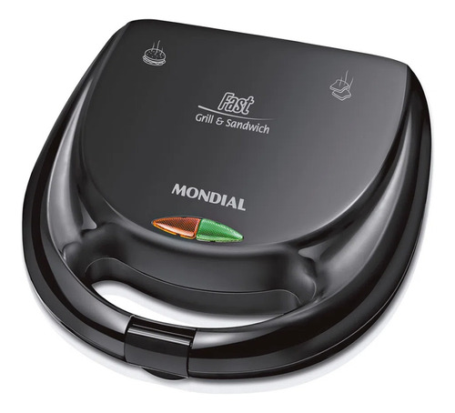 Sanduicheira Grill Antiaderente 750 Watts Preta S-12 Mondial