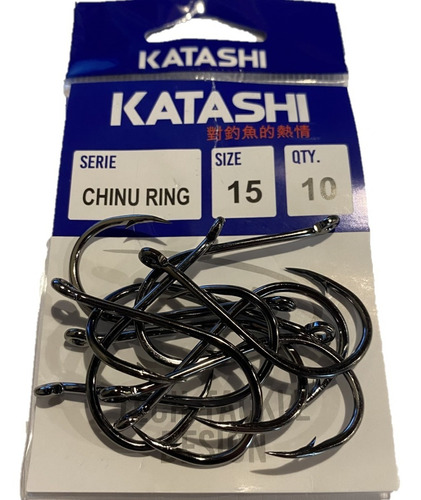 Anzuelo Katashi Chinu Ring N° 15 Blister X 10u Moscas Pacu