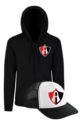 Hoodie Con Cierre Sudadera + Gorra Atlas Moda