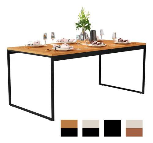 comprar Mesa Jantar 8 Lugares Retangular 160x80 Cm Pés Metal Dourado