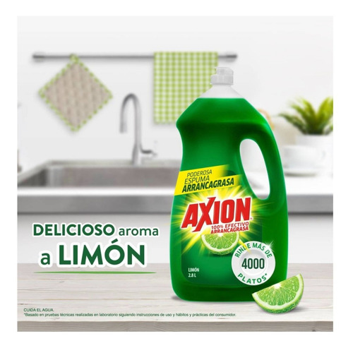 Detergente Lavatrastes Axion Limón Líquido 2800ml En Botella