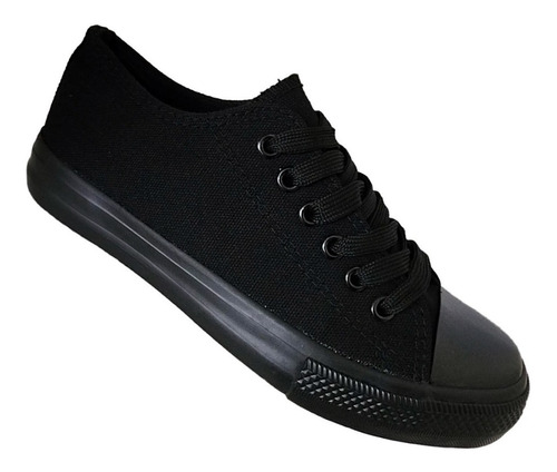 Zapatilla Urbana De lona unisex Casual Negra Completa 7091