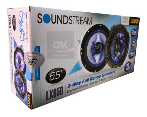 Bocinas Soundstream Lx650 6.5 Iluminacion Led 280w Mod 2019