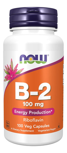Vitamina B-2 Riboflavina 100 Mg Produccion Energia 100 Cap