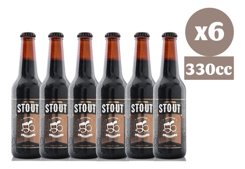 Sixpack Cerveza Artesanal +56 Stout Con Avena 330cc Botella