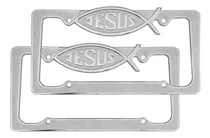 Comprar Porta Placa Jesus Marco Acero Inoxidable Cromado Cristiano
