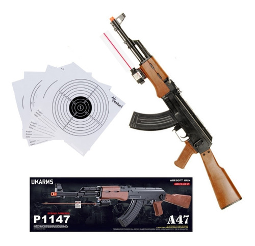 Rifle Ukarms P114 Ak-47 Cuerno De Chivo Resorte Xchws P