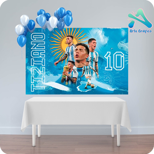 Banner Fondo Candy Bar Cumpleaños Enzo Fernandez  120x70