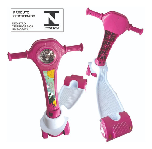 Imagem 6 de 7 de Patinete Dobravél Infantil Pati Happy 4 Rodinhas Menina Toys