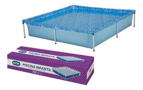 Imagen 2 de 3 de Piscina estructural cuadrada Mor 001003 con capacidad de 1500 litros de 1.89m de largo x 1.89m de ancho de 189cm de diámetro azul