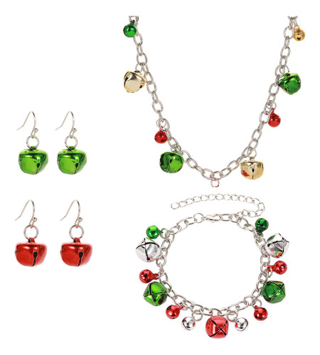 Conjunto De Joyas Navideñas De Aleación Con Forma De Campana