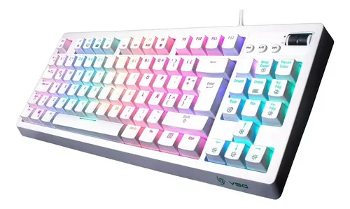 Teclado Mecánico Al 80% Switch Red Vsg Quasar White Edition