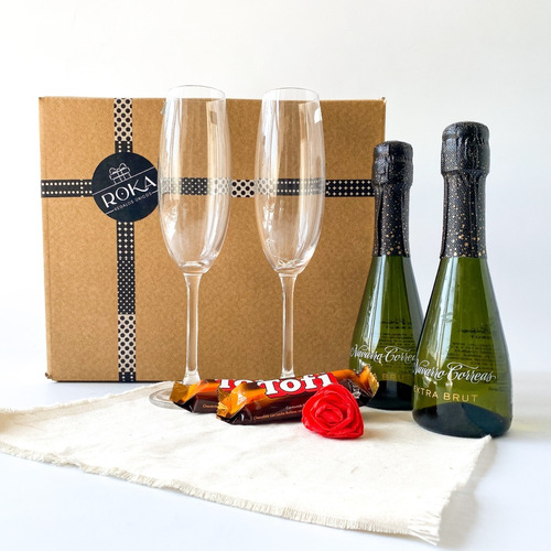 Caja Regalo Champagne Navarro Correas, Copas Y +