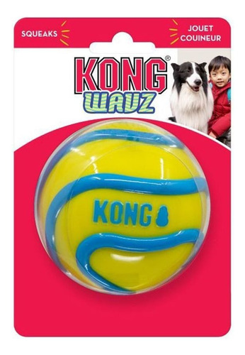 Kong Wavz Ball Large Juguete Pelota Perros- Color Amarillo / Rojo / Azul