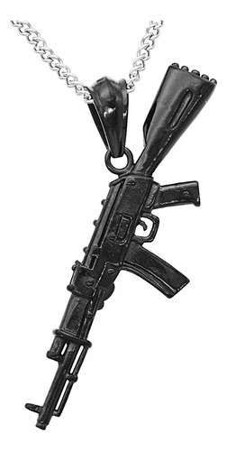 Collar Con Colgante A Máquina Ak-47 Negro [u]