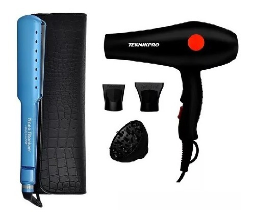 Combo Planchita Babyliss 2073 Estuche + Secador Teknikpro 