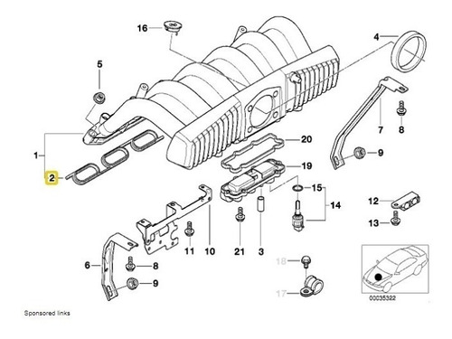 Imagen 3 de 6 de Junta Multiple De Admision Bmw 728 323 320 328 528 Z3 325i &