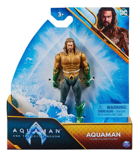 Boneco Aquaman de 10 cm da Dc Comics com 2 acessórios