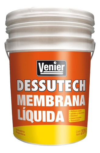 Membrana En Pasta Liquida Techos 20 Kg Venier Rex Color Rojo