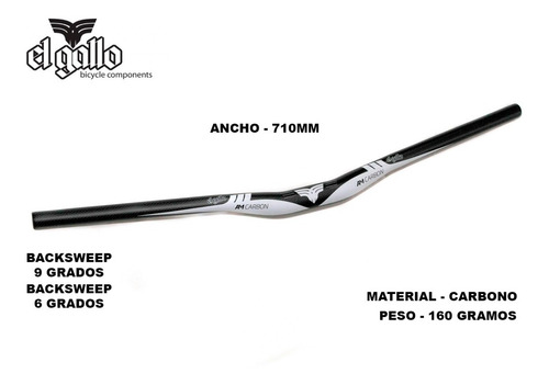 Manubrio - Forma Mtb El Gallo Grvty C71 Carbono 35mm