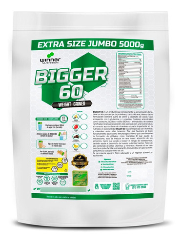 Bigger 5kg Masificador - Proteína Whey Más Carbohidratos