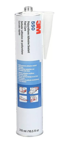 Sellador Adhesivo Poliuretánico 3m 550 Color Gris 310ml Fs