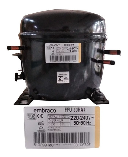 Compresor Embraco 1/4hp R134a 220-240v 60 Baja/media Presion