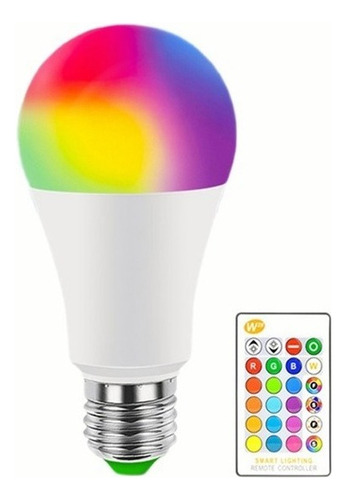 1 Lámpara E27 De Control Inteligente Led Rgb, Regulable, 7 W