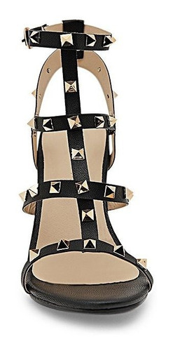 Imagen 3 de 3 de Tacones De Mujer De Tiras Elegantes Sandalia Negra