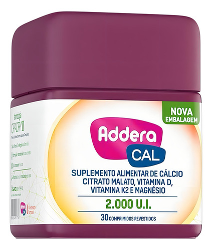 Addera Cal 2.000ui 30 Comprimidos Revestidos Sabor Sem Sabor