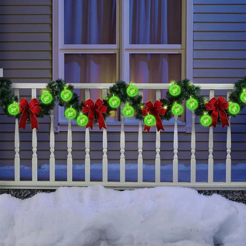 Guirnalda De 20 Luces Led Para Árbol De Navidad De Grinch