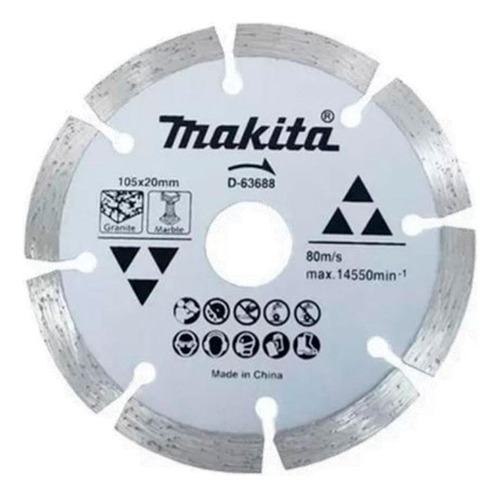 Disco Diamantado Makita Segmentado 105mm Para Granito E Marm