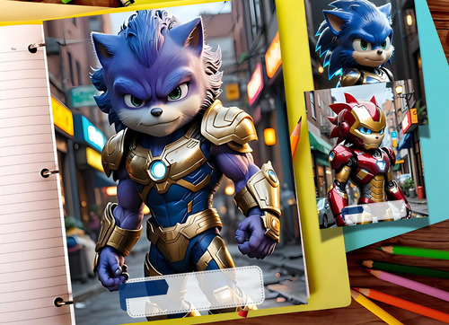 Kit Imprimible Caratulas Sonic Superheroe . Pdf