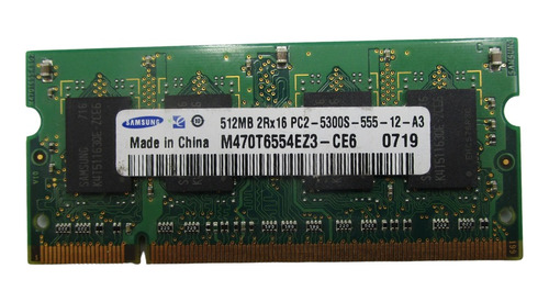 Memoria Ram Samsung 512 Mb 2rx16 Pc2 5300s 555-12-a3 Ddr2