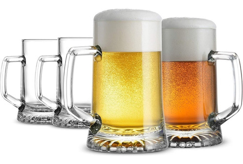 6 Vasos Vidrio Cerveza Tarro Cervecero Stern Bormioli 500ml Color Transparente