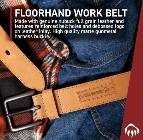 Wolverine Cinturón De Trabajo Manual Para Piso Hecho Con Log