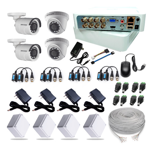 Kit Cctv Hikvision 1080 Dvr 8ch + 4 Camaras Seguridad Fullhd