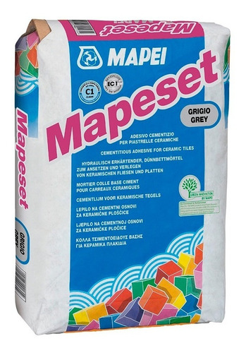 Pegamento Para Ceramica Mapeset Gris Mapei X25 Kg