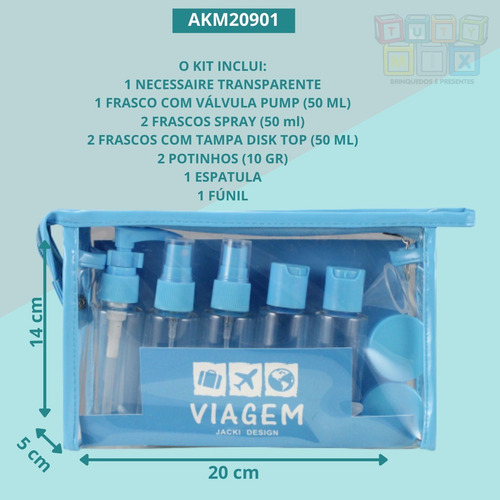 Imagem 4 de 7 de Kit De Frascos P/ Viagem De 10 Peças Pink Potes Cosméticos