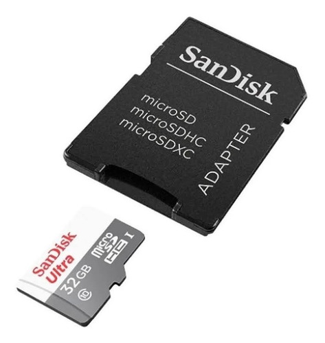 Memoria Micro Sd 32gb Cl10  Sandisk Ultra Clase10 Full Hd Original Blister Cerrado Celular Tablet Camara + Adaptador