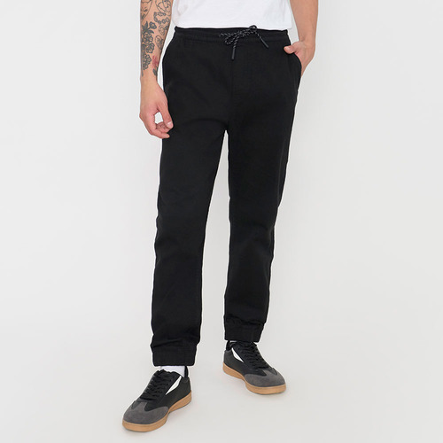 Pantalón Hombre Jogger Twill Negro Corona