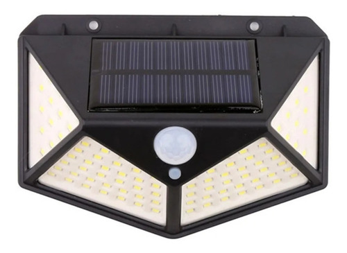 Aplique Reflector Led Panel Solar 100 Leds Sensor Movimiento Color de la carcasa Negro Color de la luz Blanco frío