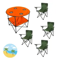 Comprar Mesa Camping Plegable Con 4 Sillones Plegables Camping Playa