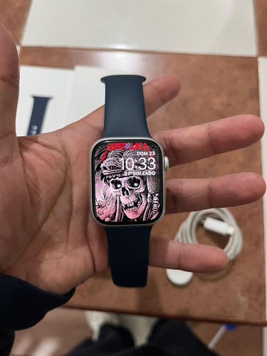 Apple Watch Series 9 (gps,45mm) Caja De Aluminio Plateada Con Banda Azul Tormenta Deportiva, M/l - Seminuevo (Usado)