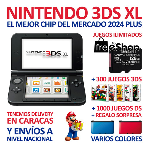Nintendo 3ds Xl + Chip Full 2024 + 128gb + 200 Juegos