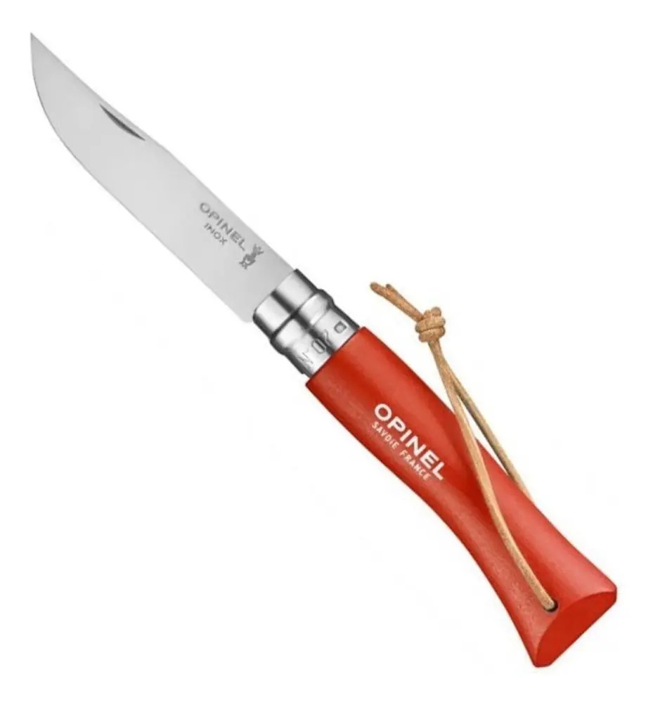 Navaja Opinel Trekking N°8 Acero Inoxidable Rojo Mango Madera 8.5cm