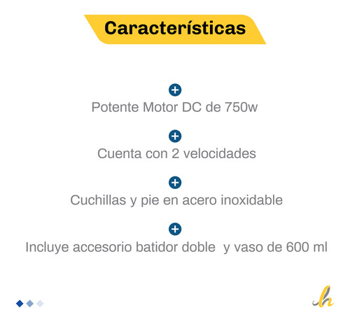 Imagen 2 de 5 de Mixer Yelmo Lm-1520 750w Batidora De Mano Lh Confort