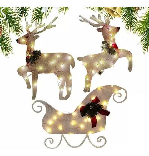 3 Adornos Navideños Para Decoración Exterior Con Forma De Re