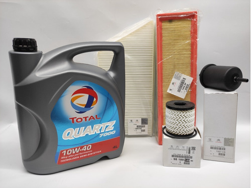 Kit 4 Filtros Original + Aceite Total Peugeot 207 1.4 Nafta